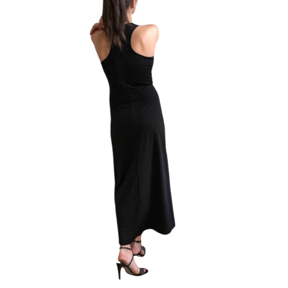 Vintage 90s EXPRESS Black Sleeveless Racer Back Maxi Dress - size 2 / 4 / S / XS